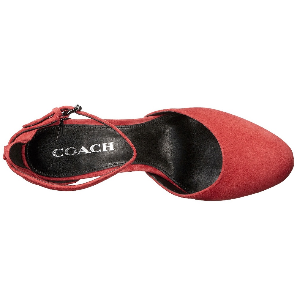 Chrystie Red Suede T Rex Platform Strap Heels 9 - Picture 7 of 7